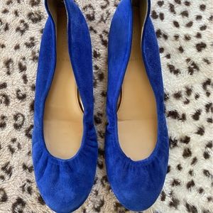 J.Crew Cece Royal Blue Suede Italian Flats Shoes